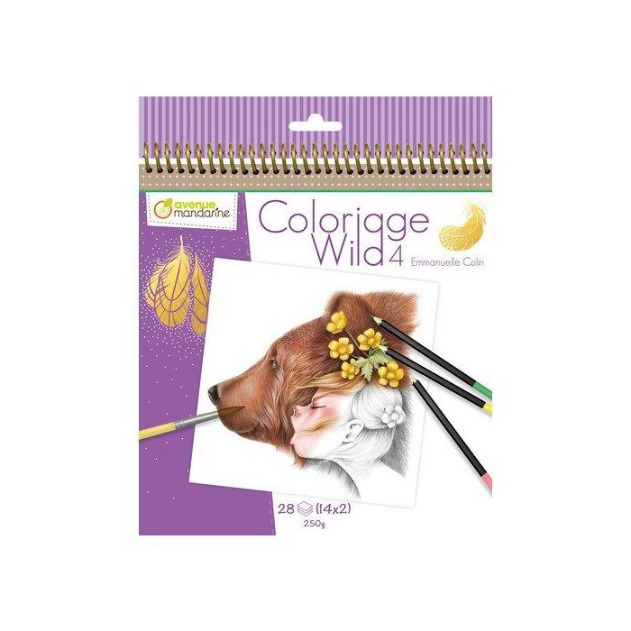 Libro De Colorear Avenue Mandarine Coloriage Wild 4 250G 28H
