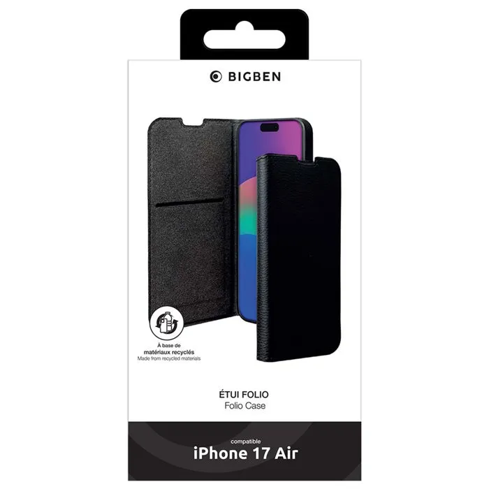BBC AABWA03716 Funda Tipo Libro para iPhone Air, Color Negro