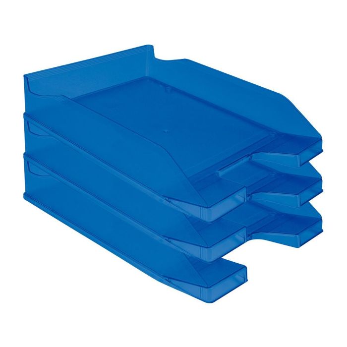 Bandeja Sobremesa Plastico Q-Connect Azul Transparente 240x70x340 mm 6 unidades 3