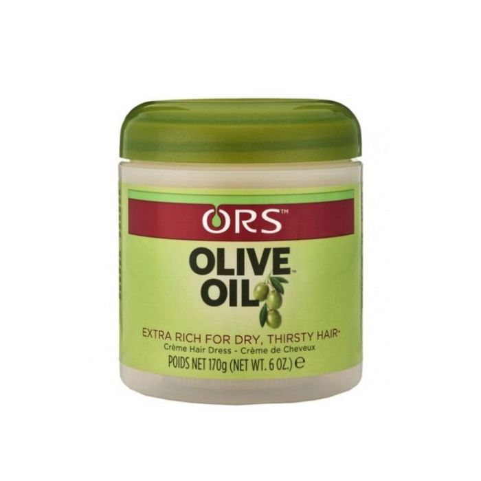 Organic Root Stimulator Olive Oil Creme Hair Dress Extra Rich para Cabello Seco Rizado/Afro - Nutre e Hidrata Profundamente 170g