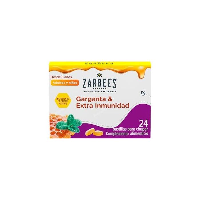 Zarbees Garganta y Extra Inmunidad 24 Pastillas para Chupar