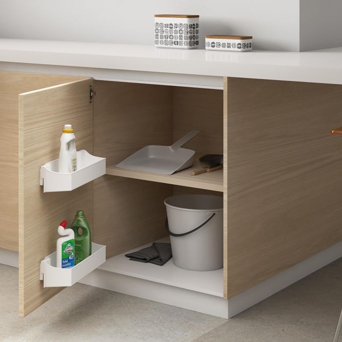 Emuca Lote de 2 bandejas auxiliares, longitud 350mm, Plástico, Blanco 1 Emuca Lote de 2 bandejas auxiliares, longitud 350mm, Plástico, Blanco 1