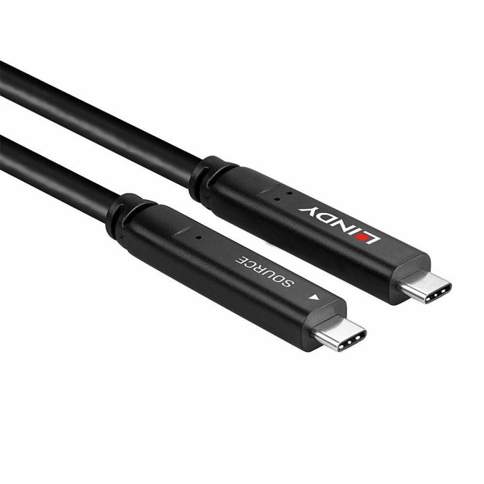 LINDY 43393 Cable Híbrido USB 3.2 Gen 1 & DP 1.4 Tipo C Macho a Macho 8m Negro 2