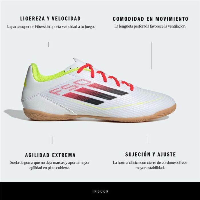 Zapatillas de Fútbol Sala para Adultos Adidas F50 Club Blanco L 6