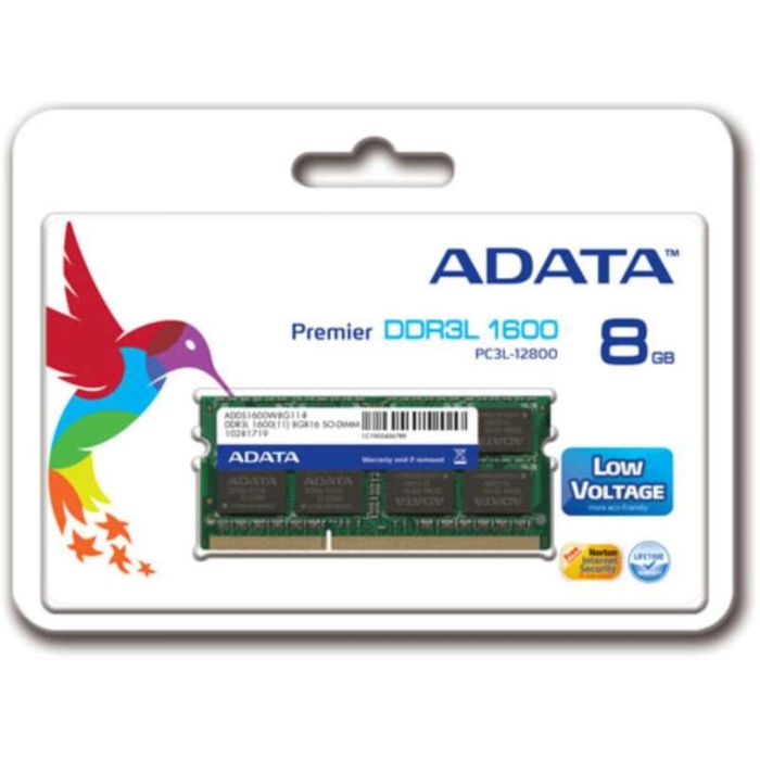 Memoria RAM Adata ADDS1600W8G11-S 8 GB 1600 mHz DDR4 DDR3L CL11 1