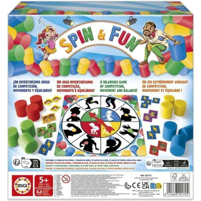 EDUCA EDU8412668201705 Spin & Fun - Juego de equilibrio para agilidad y equilibrio - De 2 a 4 jugadores - A partir de 5 años 2