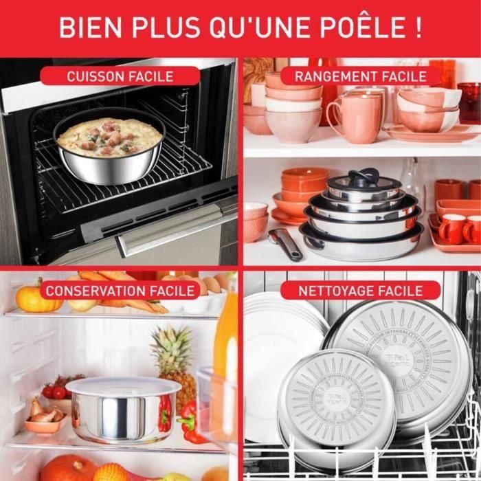 Tefal L9730602 Ingenio Poele 28 cm, rebelión no estancada, mango vendida por separado, todos los incendios, incluida la inducción, hechas en Francia 1