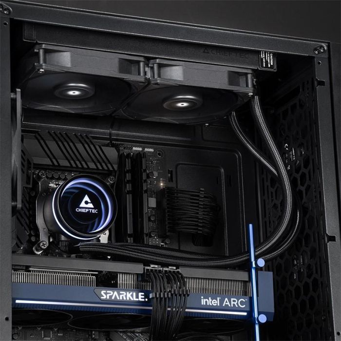 K Cooler Wasserkühlung Chieftec Iceberg 240 DARK multi Cooler | 1700| 1200| 1150| 1151| 1155| 1156| 1200| AM5/4/3+/2+/2 8