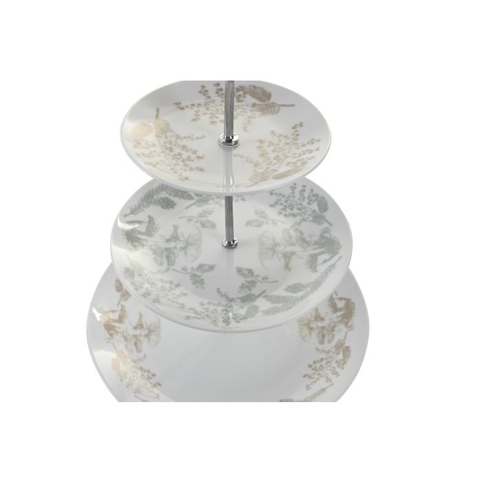 DKD Home Decor Frutero Alpino Verde Blanco Porcelana Metal 27 x 34 x 27 cm 1