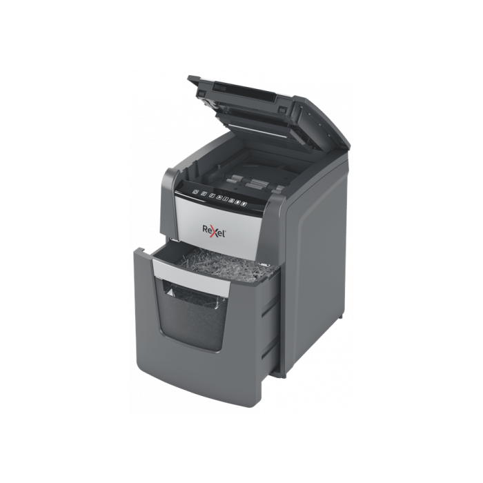 Rexel 2020100X Optimum AutoFeed+ 100X triturador de papel Corte cruzado 55 dB 34 L 100 hojas Negro, Gris 3