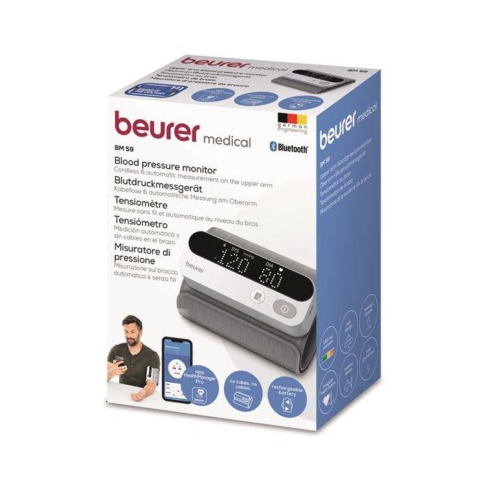 Beurer BM-59 Tensiómetro de Brazo con Bluetooth para Medición de Presión Arterial y Pulso 9