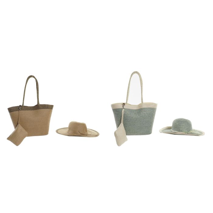 Bolso Mediterraneo DKD Home Decor Beige Verde Menta 10 x 28 x 43 cm Set de 3 (2 Unidades) Bolso Mediterraneo DKD Home Decor Beige Verde Menta 10 x 28 x 43 cm Set de 3 (2 Unidades)