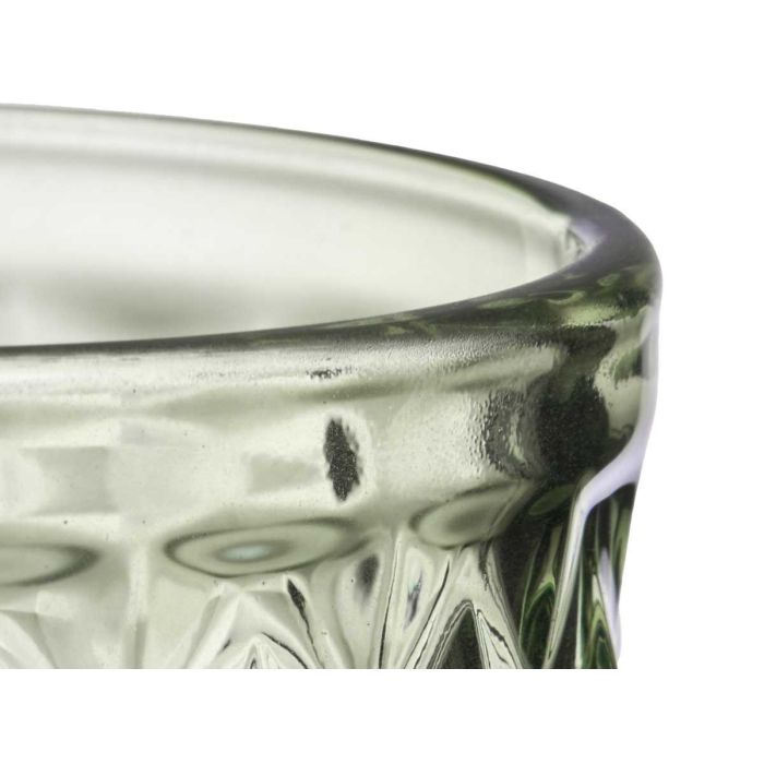 VIVALTO Copa Diamante Verde 220 ml Vidrio 8x15x8cm (Set de 24) 2
