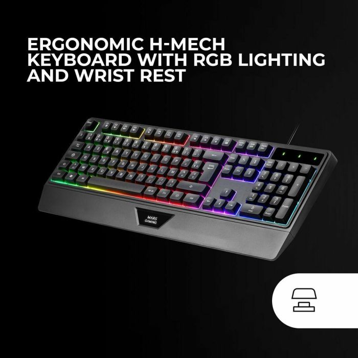 Teclado y Ratón Mars Gaming MCP124PROES Negro Multicolor Qwerty Español 5
