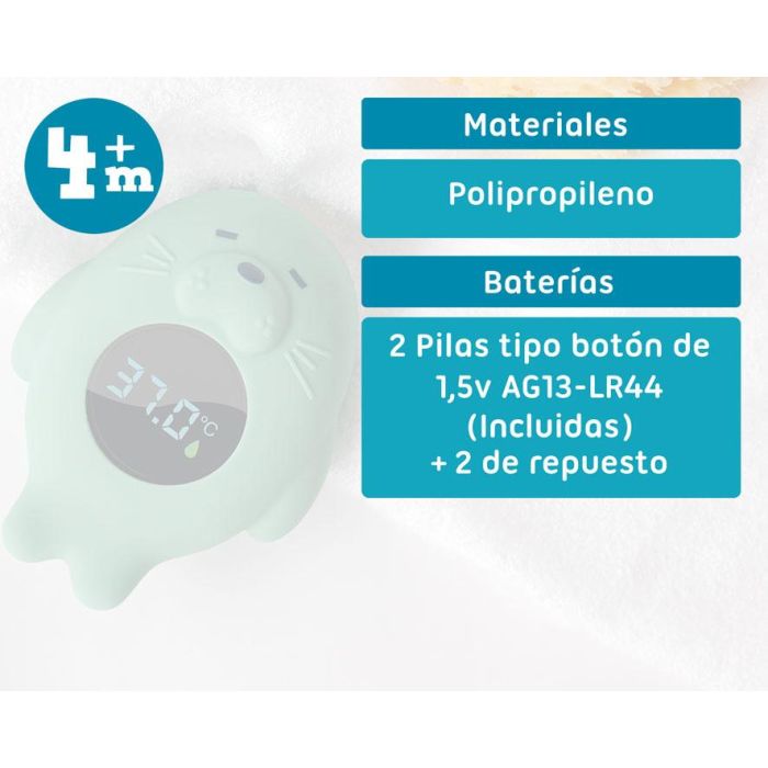 KioKids Termómetro Eléctrico Digital para Bebés Verde Salvia Diseño Animalito +4 Meses 4