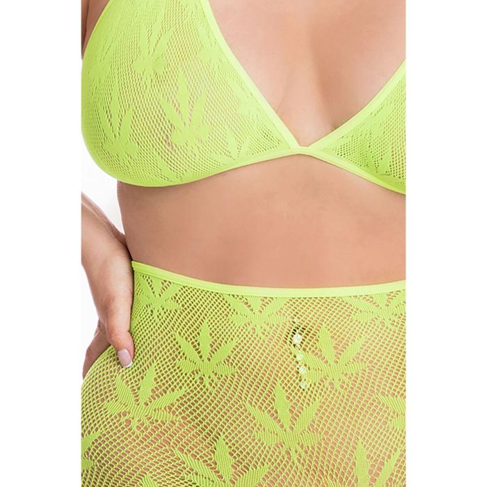 Conjunto de Lencería Pink Lipstick Verde (XL) 5