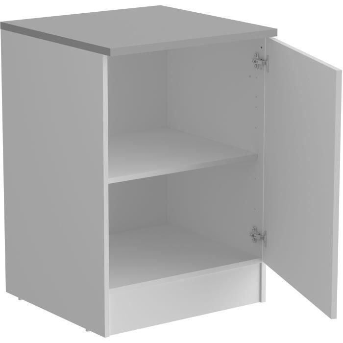 Oslo muebles bajos 1 puerta + tableta + plan - decoración blanca mate - l 60 x d 60 x h 86 cm 1 Oslo muebles bajos 1 puerta + tableta + plan - decoración blanca mate - l 60 x d 60 x h 86 cm 1