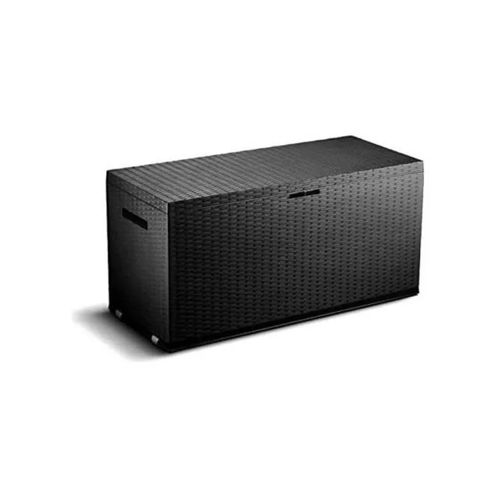 TOOD Baúl de almacenamiento de resina 350 L Gris antracita 120 x 52 x 60 cm 1