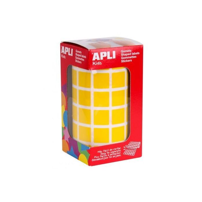 Apli Gomets Cuadrados 15 mm Rollo Amarillo Apli Gomets Cuadrados 15 mm Rollo Amarillo