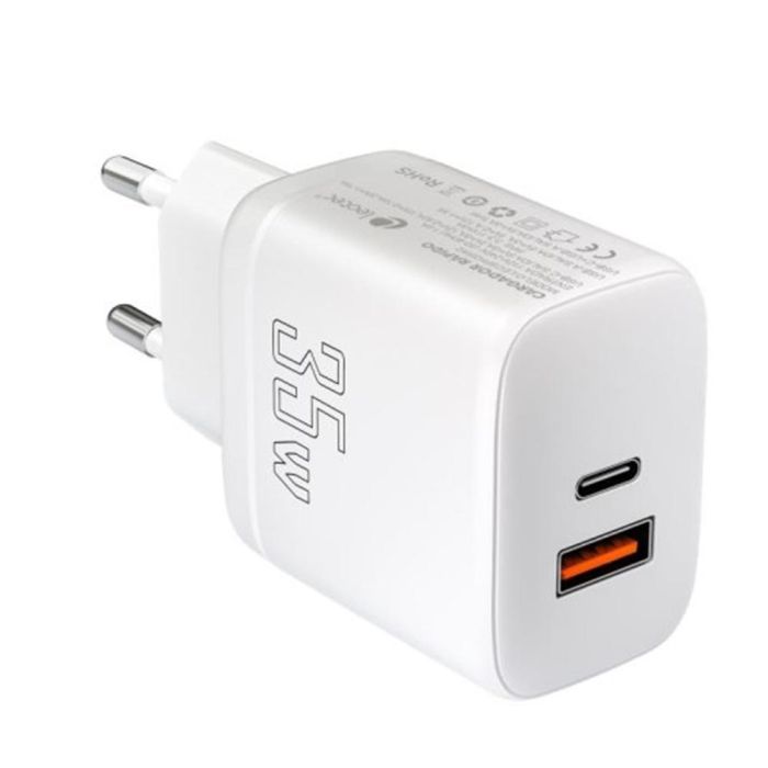 Leotec LECSPH35W2W Cargador de pared universal 35W USB-C PD 3.0 y USB-A para Móviles y Tablets Carga Rápida Blanco Leotec LECSPH35W2W Cargador de pared universal 35W USB-C PD 3.0 y USB-A para Móviles y Tablets Carga Rápida Blanco