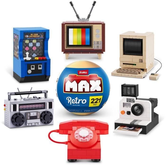 Juego de construcción - ZURU - Retro - 221 piezas - 6 diseños - Ambiente nostálgico 1 Juego de construcción - ZURU - Retro - 221 piezas - 6 diseños - Ambiente nostálgico 1