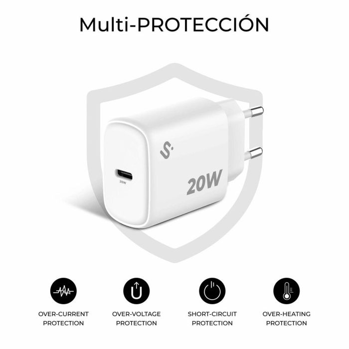 Cargador de Pared Subblim SUBCHG-6G2001 Blanco 20 W 4