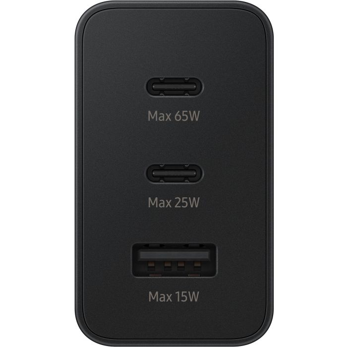 Samsung EP-T6530 Cargador de Pared Negro con 2 Puertos USB-C para Smartphone, Tableta, Portátil, Auriculares y Smartwatch 3