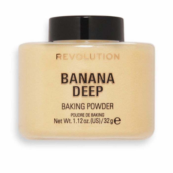 Revolution Make Up Banana Deep Polvos Sueltos Fijadores de Maquillaje Iluminador Matificante para Pieles Medias a Oscuras 32 g