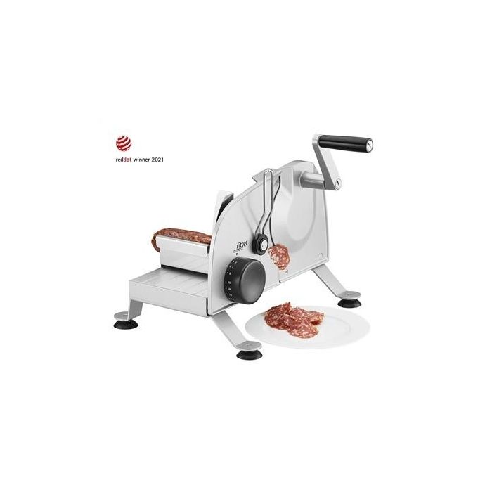 Ritter PODIO-3 Cortafiambres Manual con Hoja Dentada de 17 cm, Base Antideslizante, Acabado Plateado Metálico 5 Ritter PODIO-3 Cortafiambres Manual con Hoja Dentada de 17 cm, Base Antideslizante, Acabado Plateado Metálico 5