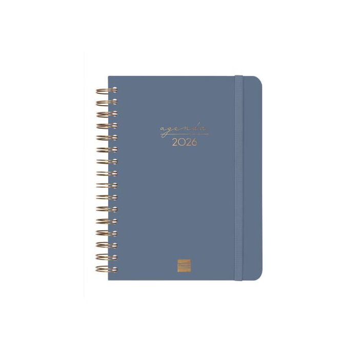 Finocam 762040426 Agenda 2026 TRENDY ALMA E10 155x212mm Día Página Azul Espiral Tapa Dura