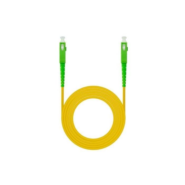 Nanocable 10.20.0001 Cable de Fibra Óptica Monomodo Simplex SC/APC a SC/APC G657A2 LSZH 3mm 1m Amarillo para Roseta y Router