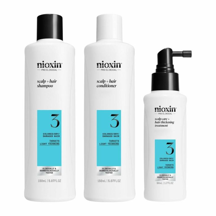 Nioxin Sistema 3 - Kit - Tratamiento Para Cabello Teñido Con Debilitamiento Leve 3 Unidades