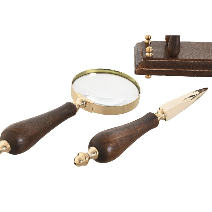 Lupa De Mano Vintage DKD Home Decor Marron Oscuro Dorado 7 x 11 x 25 cm Set de 2 3 Lupa De Mano Vintage DKD Home Decor Marron Oscuro Dorado 7 x 11 x 25 cm Set de 2 3