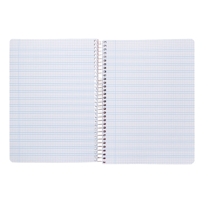 Liderpapel Cuaderno Espiral A5 Pautaguía 80 Hojas 90gr Cuadro Pautado 3 mm con Margen Color Rojo 6