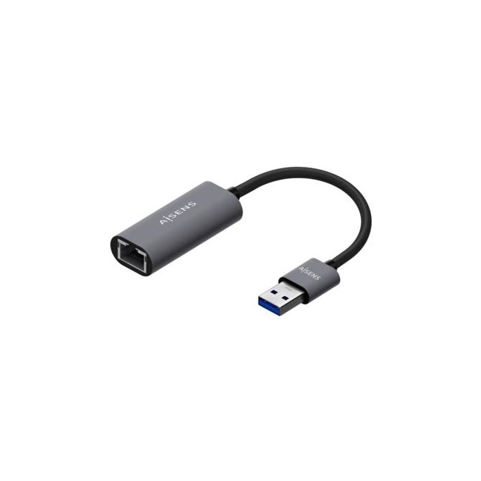 AISENS - CONVERSOR USB 3.0 A ETHERNET GIGABIT 10/100/1000 MBPS, GRIS, 15CM