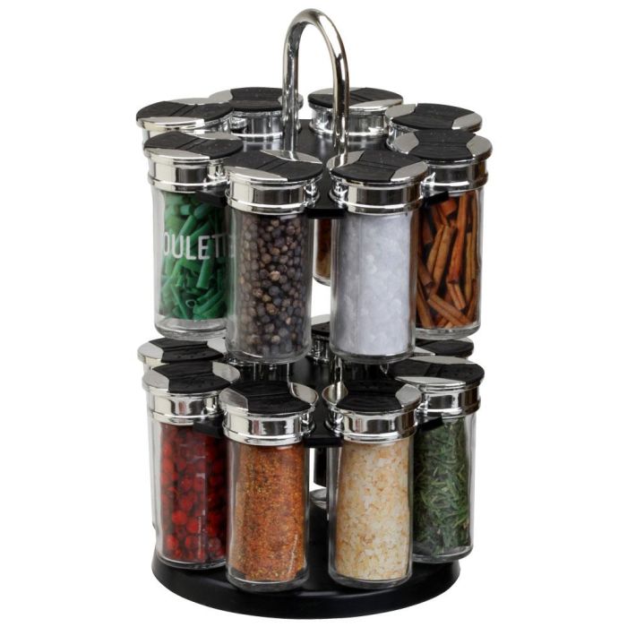 Cook Concept Especiero Giratorio 2 Pisos con 16 Botes de Cristal 0 Cook Concept Especiero Giratorio 2 Pisos con 16 Botes de Cristal 0