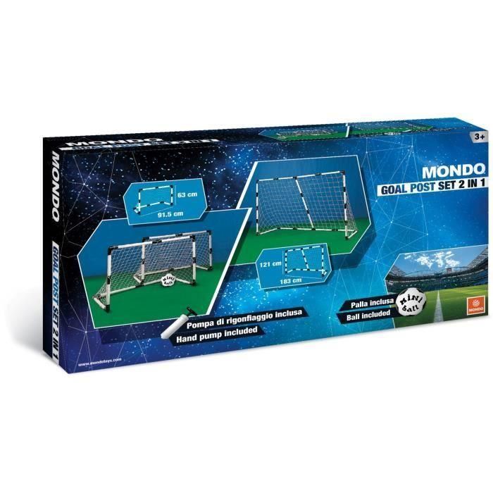 Mondo Jaula de portería de fútbol FIFA World Cup 2018 Grande Modular 2 en 1 con 2 Mini Goles y Balón PVC 1 Mondo Jaula de portería de fútbol FIFA World Cup 2018 Grande Modular 2 en 1 con 2 Mini Goles y Balón PVC 1