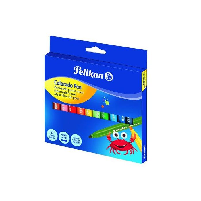 Rotulador Fibra Pelikan Colorado Pen Maxi Estuche De 12 (Set de 10)