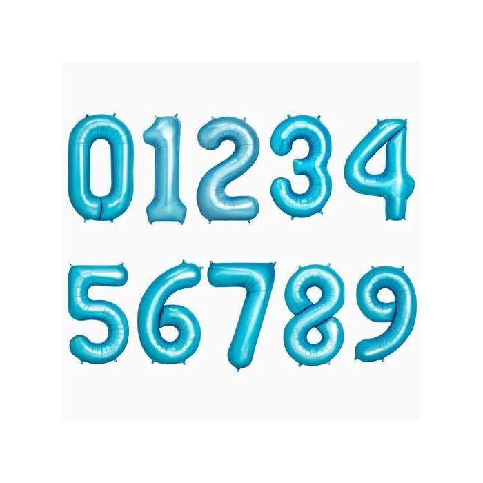 OH YEAH Globo Número 8 Poliamida 100 cm Azul Pastel para Celebraciones