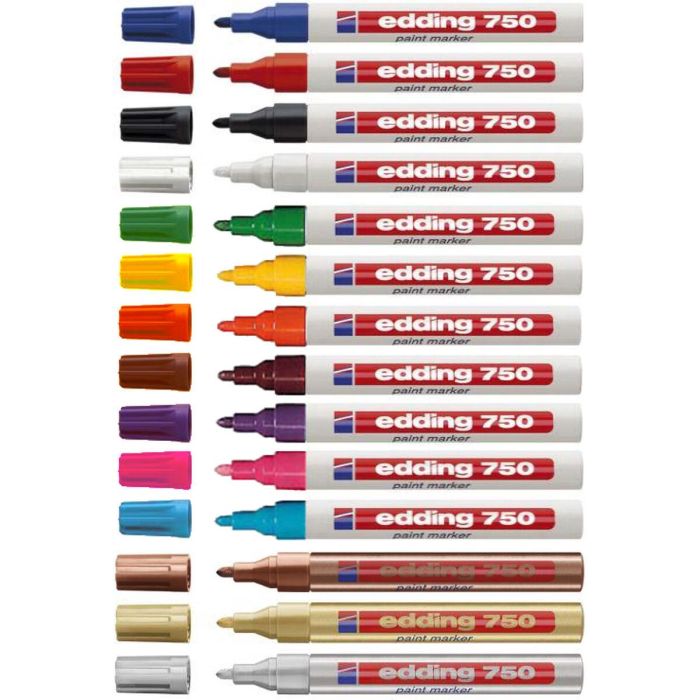EDDING Marcador permanente 750 tinta opaca punta conica trazo 2-4mm blanco 9 EDDING Marcador permanente 750 tinta opaca punta conica trazo 2-4mm blanco 9