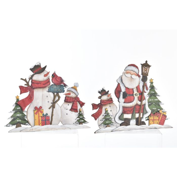 DKD Home Decor Decoración Navidad Tradicional, de Madera, Rojo y Verde, pack de 6 unidades, 2.5x31x40 cm (Surtido Aleatorio)