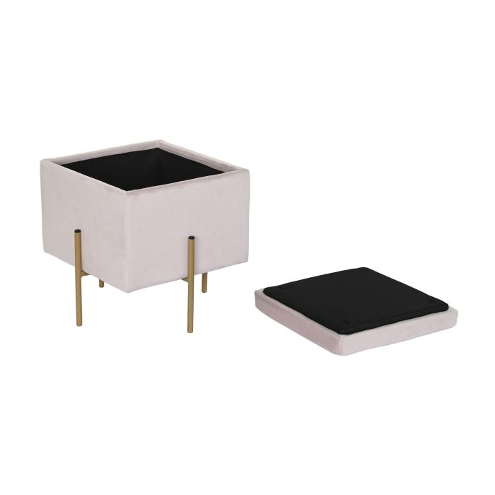 DKD Home Decor Reposapiés Rosa Dorado 45 x 47 x 45 cm 2
