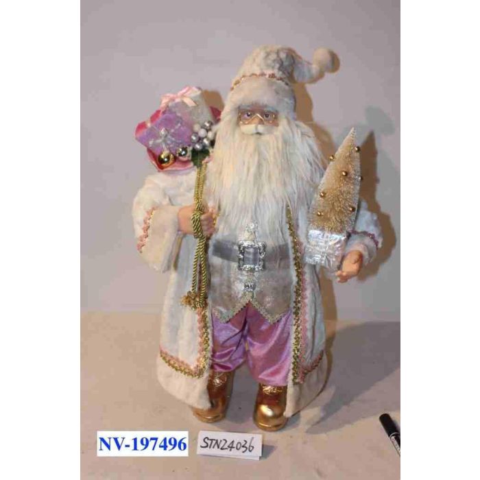 DKD Home Decor Figura de Navidad Fantasía Poliester PVC Madera Rosa Gris 20x60x32cm