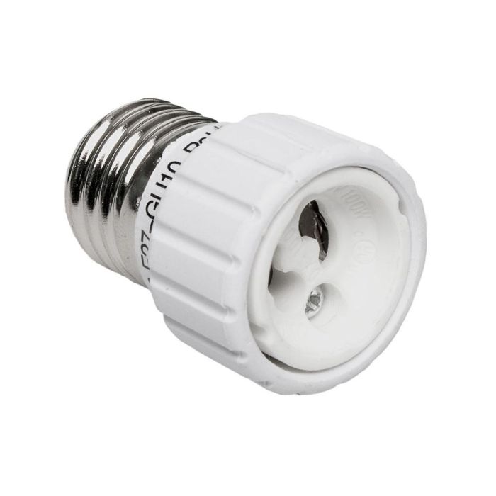 Adaptador de casquillo de portalamparas e27 a gu10 (solo instalaciones 12v o inferiores) Adaptador de casquillo de portalamparas e27 a gu10 (solo instalaciones 12v o inferiores)