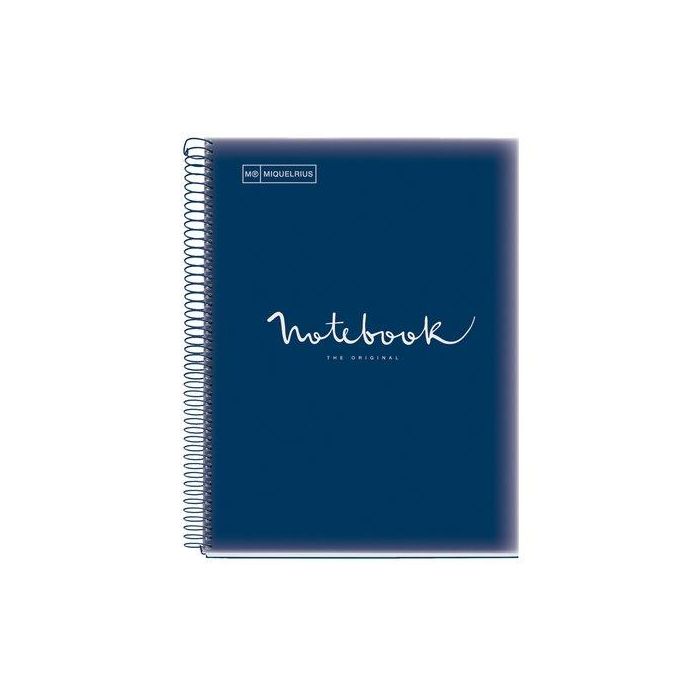 Bloc Miquelrius Emotions Notebook 5 Micro.Tapa Pp A4 120H 90G Cuadric.5X5 Marino (Set de 5)