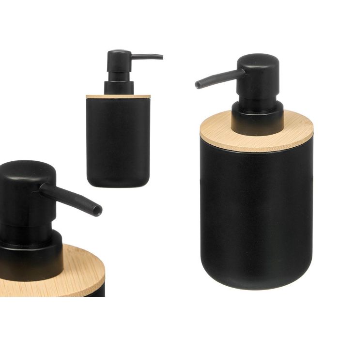 Berilo Dosificador Plástico Bambú Negro 7.3x7.3x15.8 cm (Set de 24)