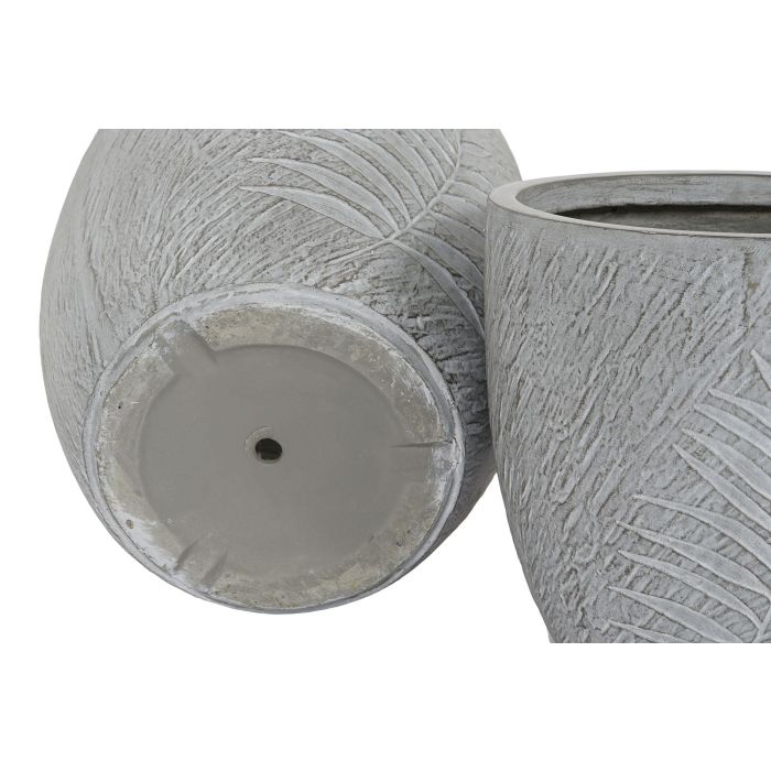 Set de Maceteros Home ESPRIT Gris claro Fibra de Vidrio Magnesio 44 x 44,5 x 43 cm (4 Unidades) 3