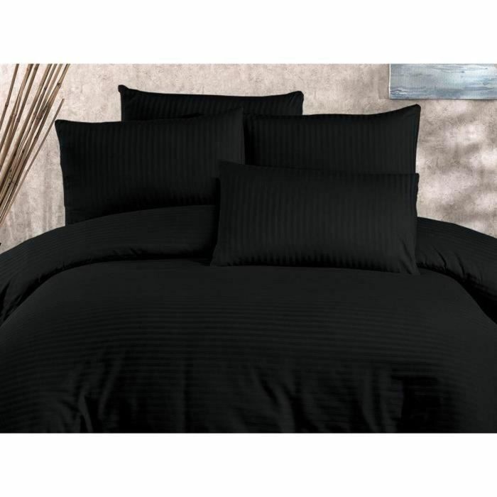 Juego de Cama ASI8683342999540 - 1 Funda Nórdica 220x240 cm + 2 Fundas Almohada 60x60 cm - 80% Algodón, 20% Poliéster - Negro 1 Juego de Cama ASI8683342999540 - 1 Funda Nórdica 220x240 cm + 2 Fundas Almohada 60x60 cm - 80% Algodón, 20% Poliéster - Negro 1