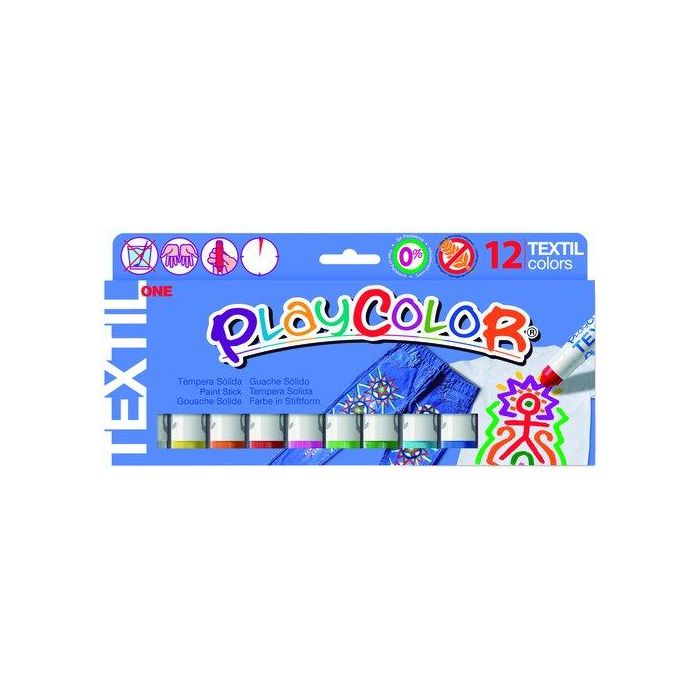 Tempera Solida Playcolor Textil One 10Gr. Estuche De 12 Colores