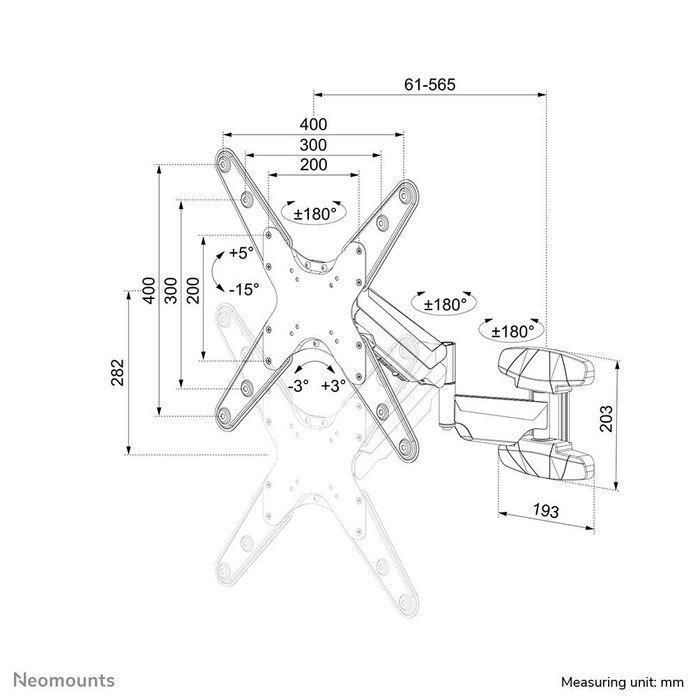 Neomounts Wl70-550Bl14 Soporte de Pared Articulado para Pantallas 32-55" hasta 30 Kg VESA 75-400 Inclinación 20° Giro 180° Negro 14 Neomounts Wl70-550Bl14 Soporte de Pared Articulado para Pantallas 32-55" hasta 30 Kg VESA 75-400 Inclinación 20° Giro 180° Negro 14